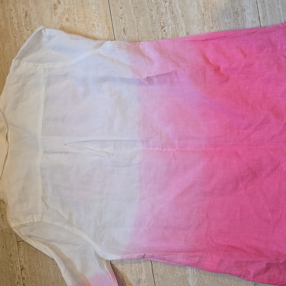 New Vineyard Vines Sweet Taffy Pink Ombre Linen Blend Lucaya Tunic - Picture 9 of 9